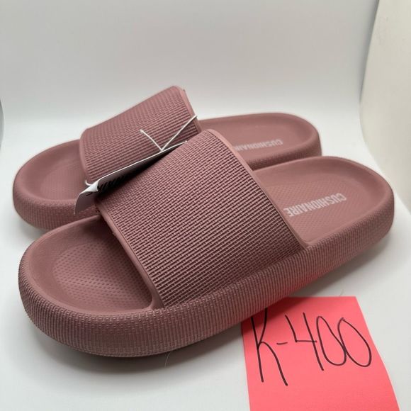 CUSHIONAIRE Women's cloud recovery slide sandals with +Comfort 8 BLUSH - Picture 3 of 7